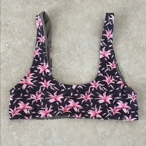 Acacia Swimwear Birdie Pink Floral Bikini Top Small